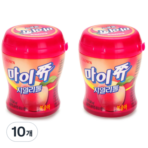마이쮸 크라운 복숭아맛 용기, 110g, 10개