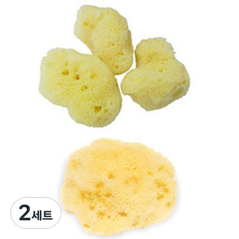 로젠필드 세안용 파인실크 해면 스폰지 3~4cm 3p + 7~8cm 세트, 2세트