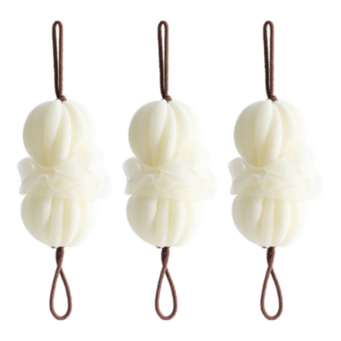 원이네 늘어나는 플라워 슬링 샤워볼, 화이트, 1개입, 3개