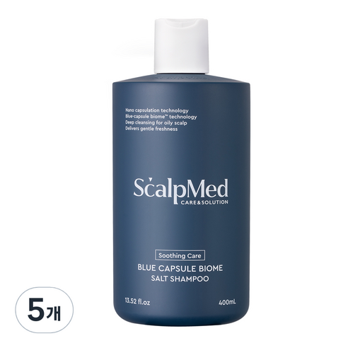 스칼프메드 블루캡슐바이옴 솔트 각질케어 샴푸, 400ml, 5개