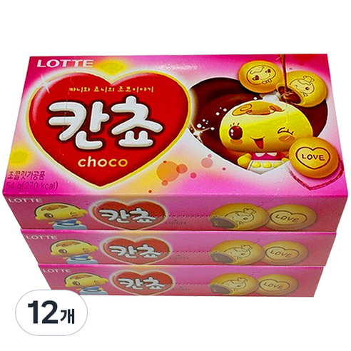 롯데제과 칸쵸 초코맛, 54g, 12개