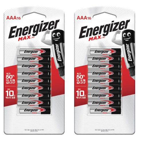 에너자이저 맥스 AAA건전지, 16개입, 2개