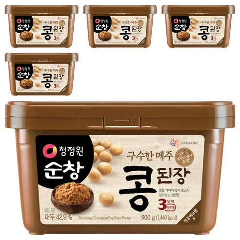 청정원 구수한 메주 콩된장, 900g, 5개