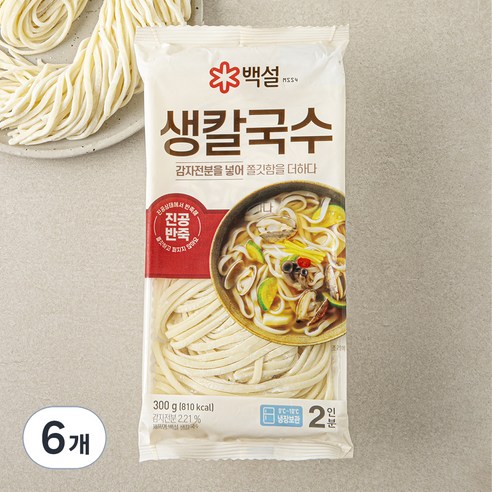 백설 생칼국수, 300g, 6개
