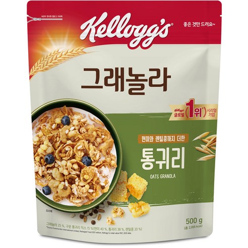 켈로그 통귀리 그래놀라, 500g, 1개