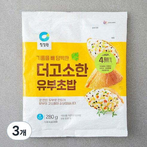 청정원 더 고소한 유부초밥, 280g, 3개