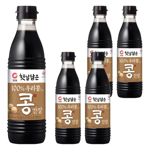 청정원 햇살담은 우리콩 간장, 500ml, 5개