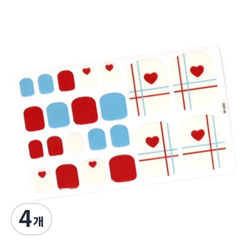 블루코지 느낌 좋은 이쁜 패디팁 스티커, 4개, Type 10