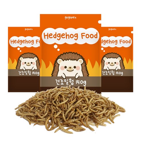 Hedgehog Food 건조밀웜, 150g, 3개