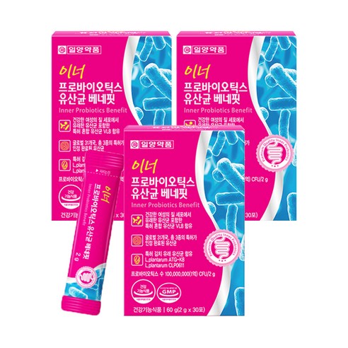 일양약품 이너 프로바이오틱스 유산균 베네핏, 60g, 3개