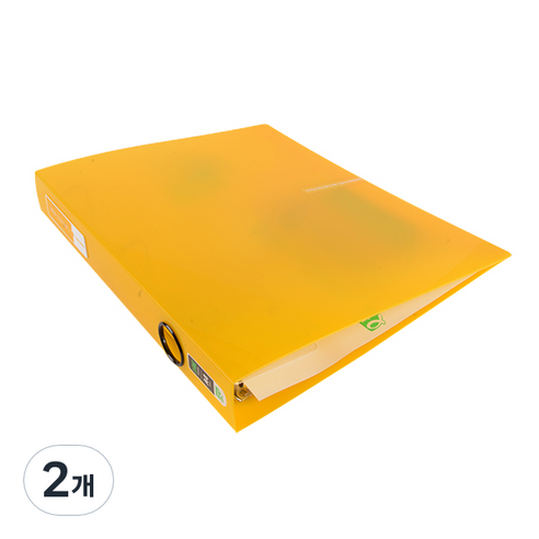 알파 비비드 컬러칩 D링바인더 A4 3공 3cm, 노랑, 2개