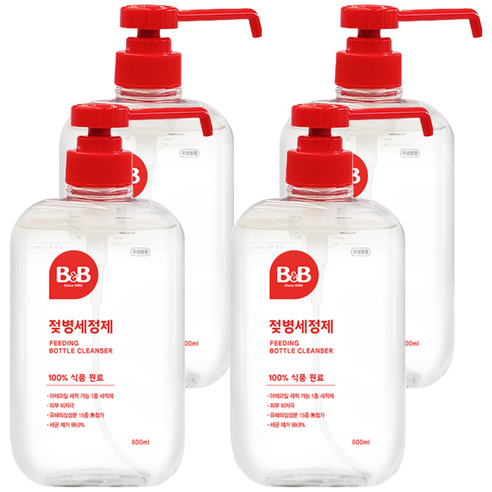 비앤비 젖병세정제 액상형, 600ml, 4개