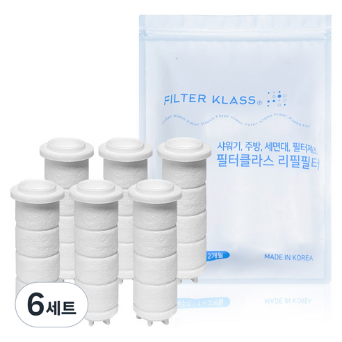 필터클래스 바디럽 퓨어썸 베이직 주방 핸디형 호환 녹물 필터 x 6p 세트, 6세트