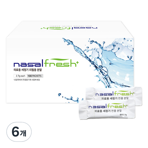 나잘후레쉬 플러스 세정기 분말 100p, 6개