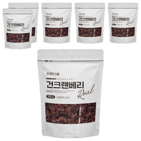 자연다움 건크랜베리, 100g, 6개