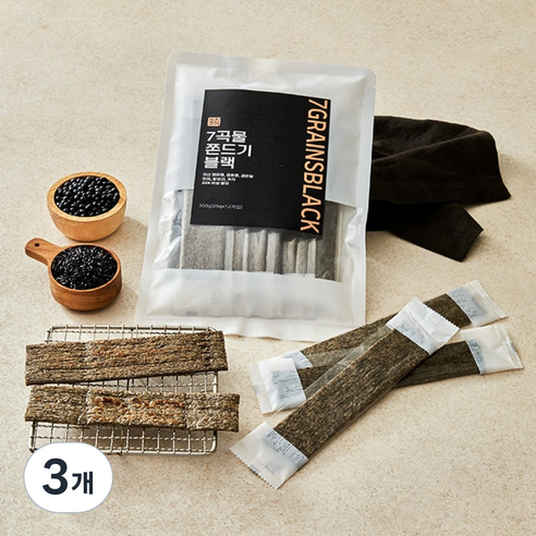 키친고메 7곡물 쫀드기 블랙 12p, 25g, 3개
