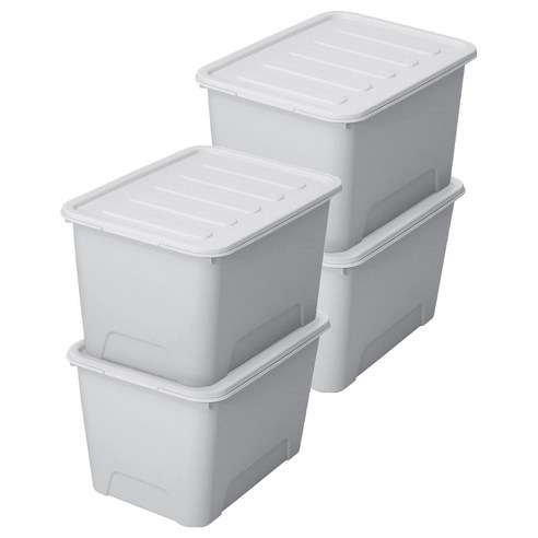 가쯔 국내 제조 마카롱 리빙박스, 라이트그레이, 120L, 4개