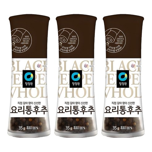 청정원 직접갈아 향이 신선한 요리 통후추, 35g, 3개