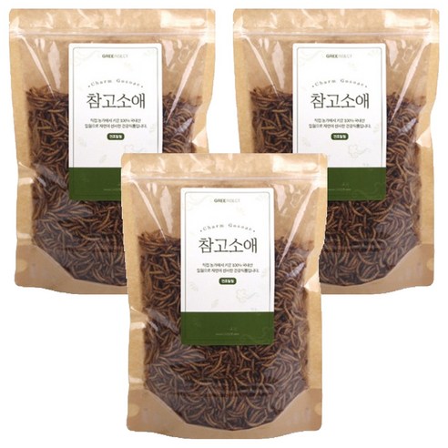그리인섹 참고소애 건조밀웜 식용곤충, 130g, 3개