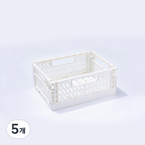 다용도 수납 정리함 폴딩 박스 M, 화이트, 5개