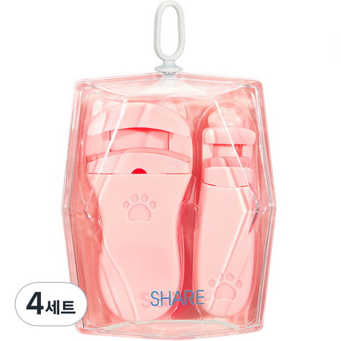 신신살롱 어느각도나 아찔한 속눈썹 광각뷰러 세트, 핑크, 4세트