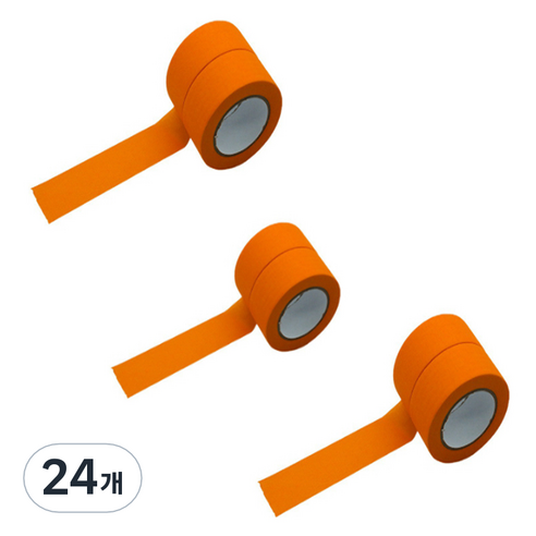 만들하비 컬러 종이 마스킹 테이프 1.5cm x 13m, 오렌지, 24개
