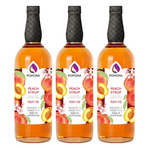 포모나 복숭아 시럽, 1L, 3개