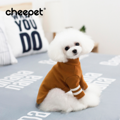아이앤엘인스퍼레이션 강아지 폴라 티셔츠, 브라운, M, 1개