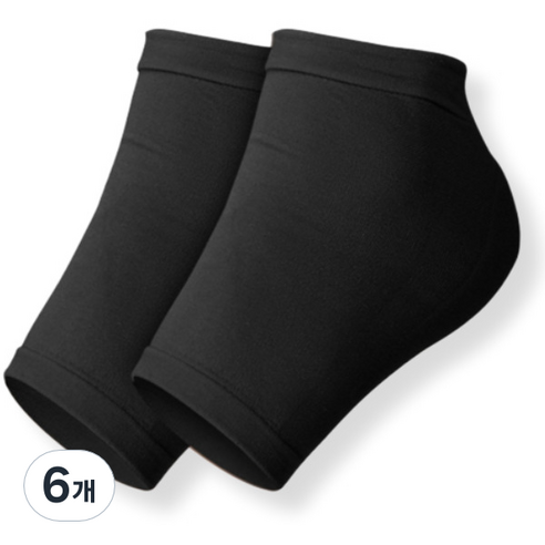 맥라이프 풋케어 발뒤꿈치 보호패드 양말 블랙 1쌍, 2개입, 6개