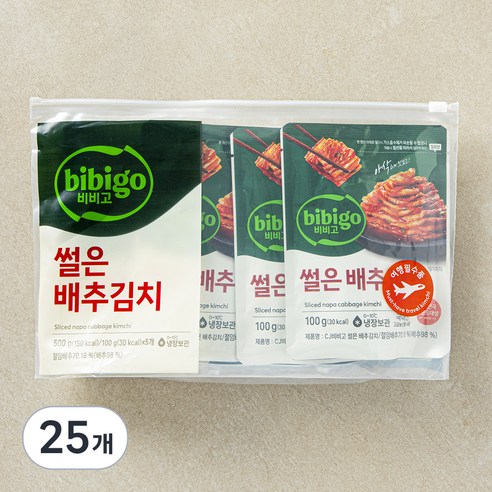 비비고 썰은배추김치, 100g, 25개