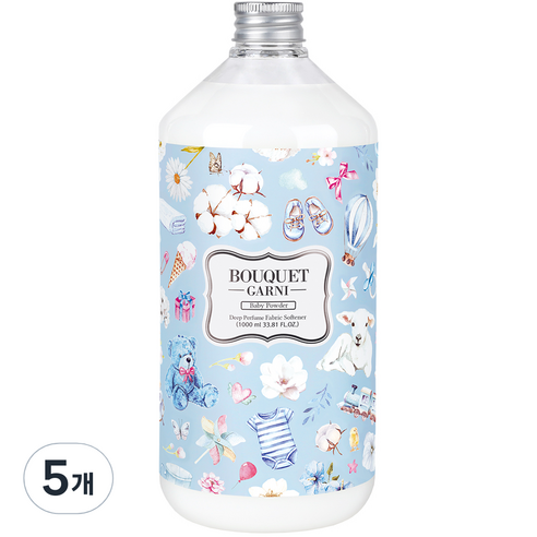 부케가르니 딥퍼퓸 섬유유연제 베이비파우더, 1000ml, 5개