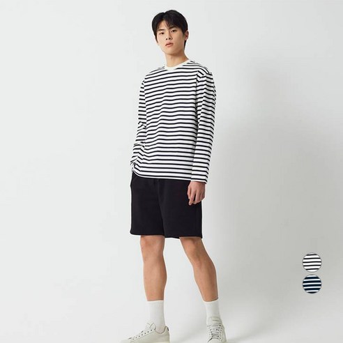 JAJU(자주) 남성용 헤비 긴팔 면 티셔츠
