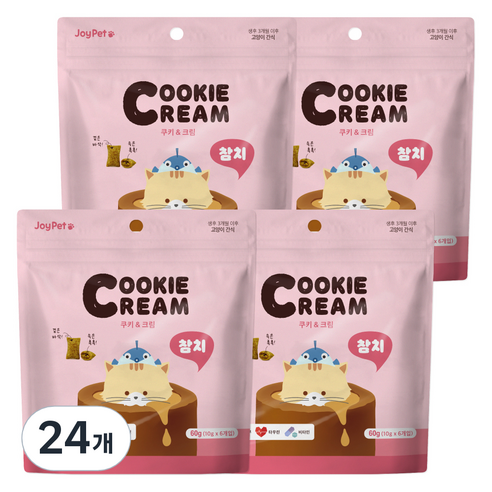 조이펫 쿠키 앤 크림 고양이간식, 참치, 60g, 24개