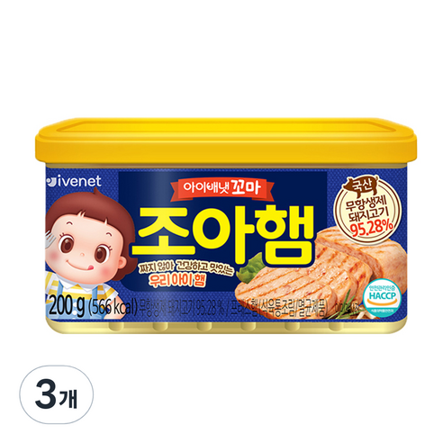 아이배냇 꼬마 조아햄, 햄맛, 3개, 200g