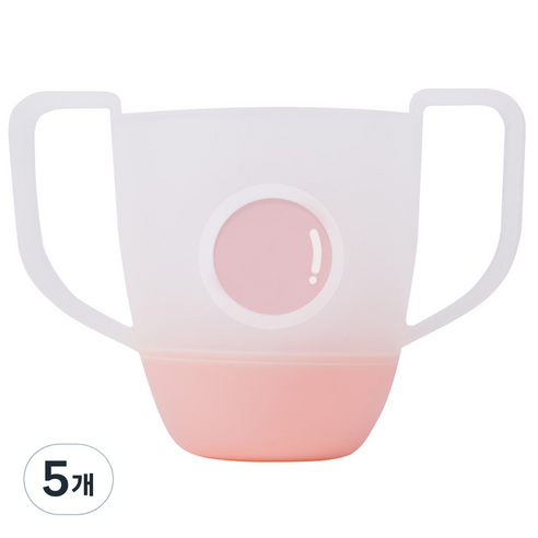 리틀클라우드 거꾸로 로켓 양치컵 + 방수 네임 스티커 4p, 5개, 파스텔핑크