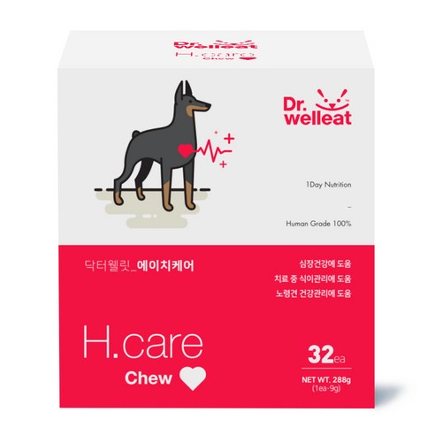 닥터웰릿 영양간식 하트 에이치케어 츄, 심장건강, 288g, 1개