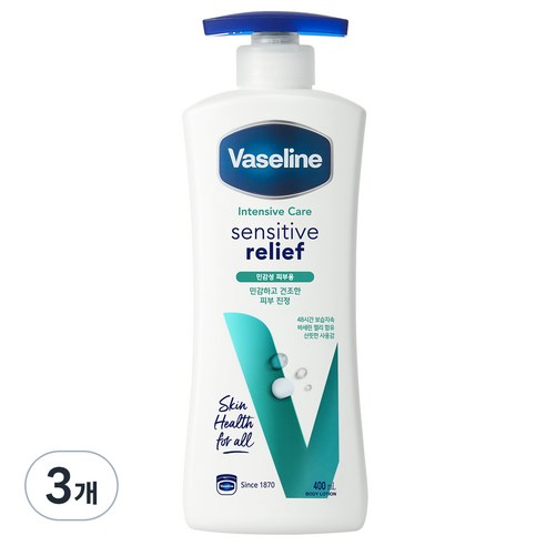 바세린 인텐시브 케어 센서티브 릴리프 로션, 400ml, 3개