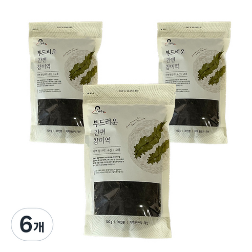 안옥남 부드러운 간편 참미역, 100g, 6개