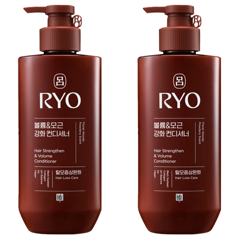 려 흑운 볼륨&모근강화 컨디셔너 탈모증상완화 우디머스크향, 480ml, 2개