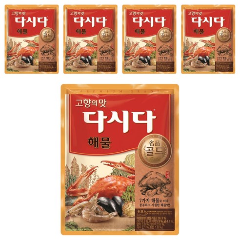 다시다 명품골드 해물, 300g, 5개