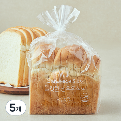 신라명과 쫄깃한 생우유 식빵, 390g, 5개