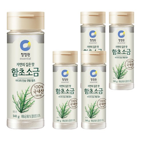 청정원 함초소금, 140g, 5개