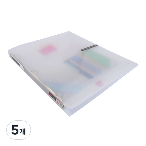 알파 비비드 컬러칩 O링바인더 A4 3공 2cm, 투명, 5개