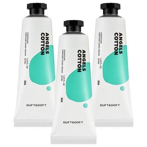 더프트앤도프트 시그니처 퍼퓸 핸드크림 엔젤스코튼, 50ml, 3개
