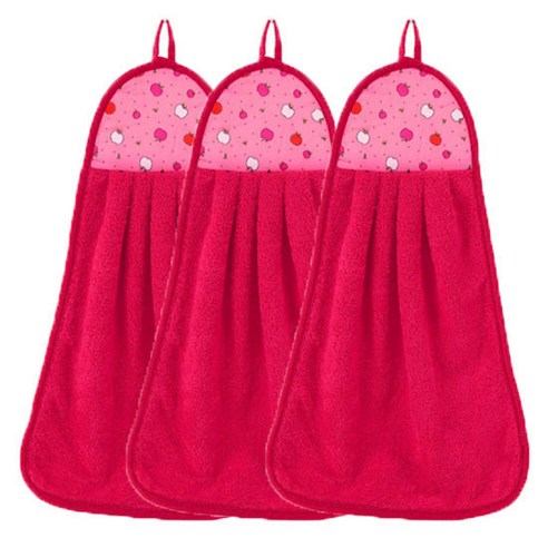 소니오 컬러 애플 소프트 핸드타월 26 x 42 cm, 08 레드, 3개