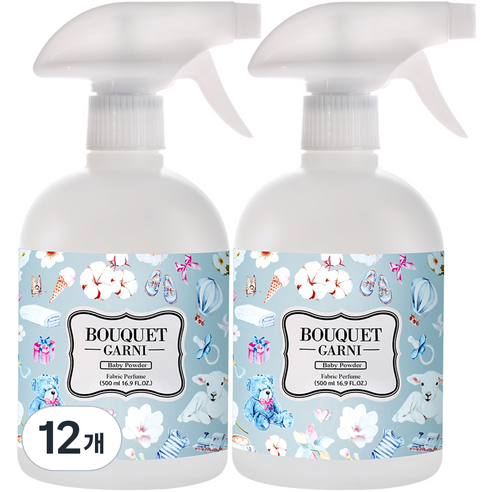 부케가르니 섬유탈취제 베이비파우더, 500ml, 12개
