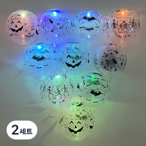피앤비유니티 랜덤발송 라이트 풍선 10종 세트, 02 투명혼합, 2세트