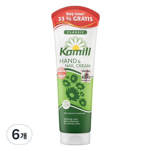 카밀 핸드 & 네일 크림 클래식 카모마일, 133ml, 6개