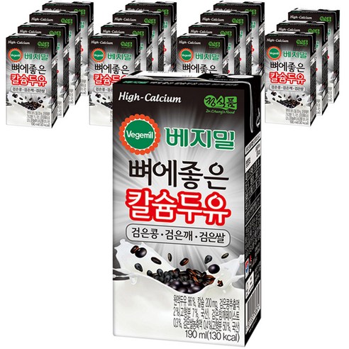 베지밀 뼈에좋은 칼슘두유 검은 콩 깨 쌀, 190ml, 64개