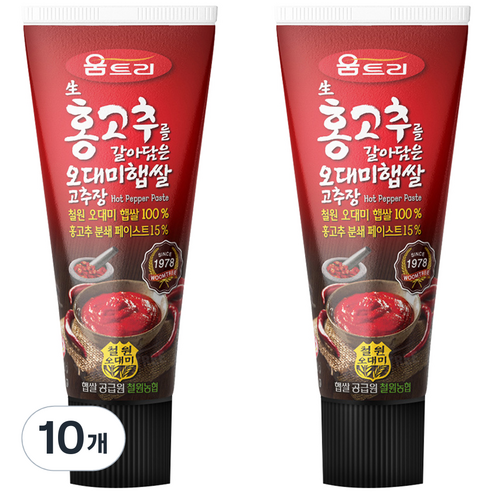 움트리 생홍고추를 갈아담은 오대미 햅쌀 고추장, 120g, 10개